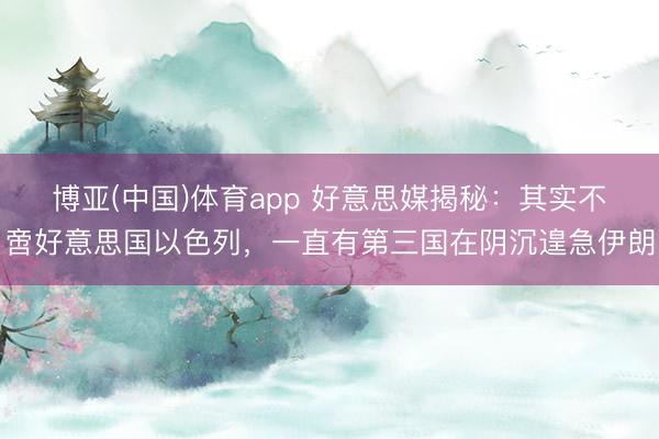 博亚(中国)体育app 好意思媒揭秘：其实不啻好意思国以色列，一直有第三国在阴沉遑急伊朗