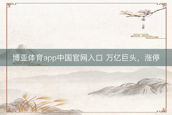 博亚体育app中国官网入口 万亿巨头，涨停