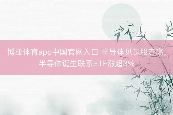 博亚体育app中国官网入口 半导体见识股走高，半导体诞生联系ETF涨超3%