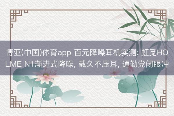 博亚(中国)体育app 百元降噪耳机实测: 虹觅HOLME N1渐进式降噪， 戴久不压耳， 通勤党闭眼冲