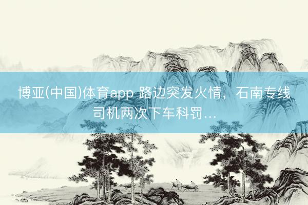 博亚(中国)体育app 路边突发火情,石南专线司机两次下车科罚…