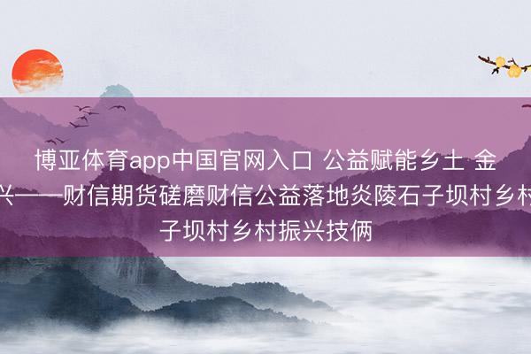 博亚体育app中国官网入口 公益赋能乡土 金融助力振兴——财信期货磋磨财信公益落地炎陵石子坝村乡村振兴技俩